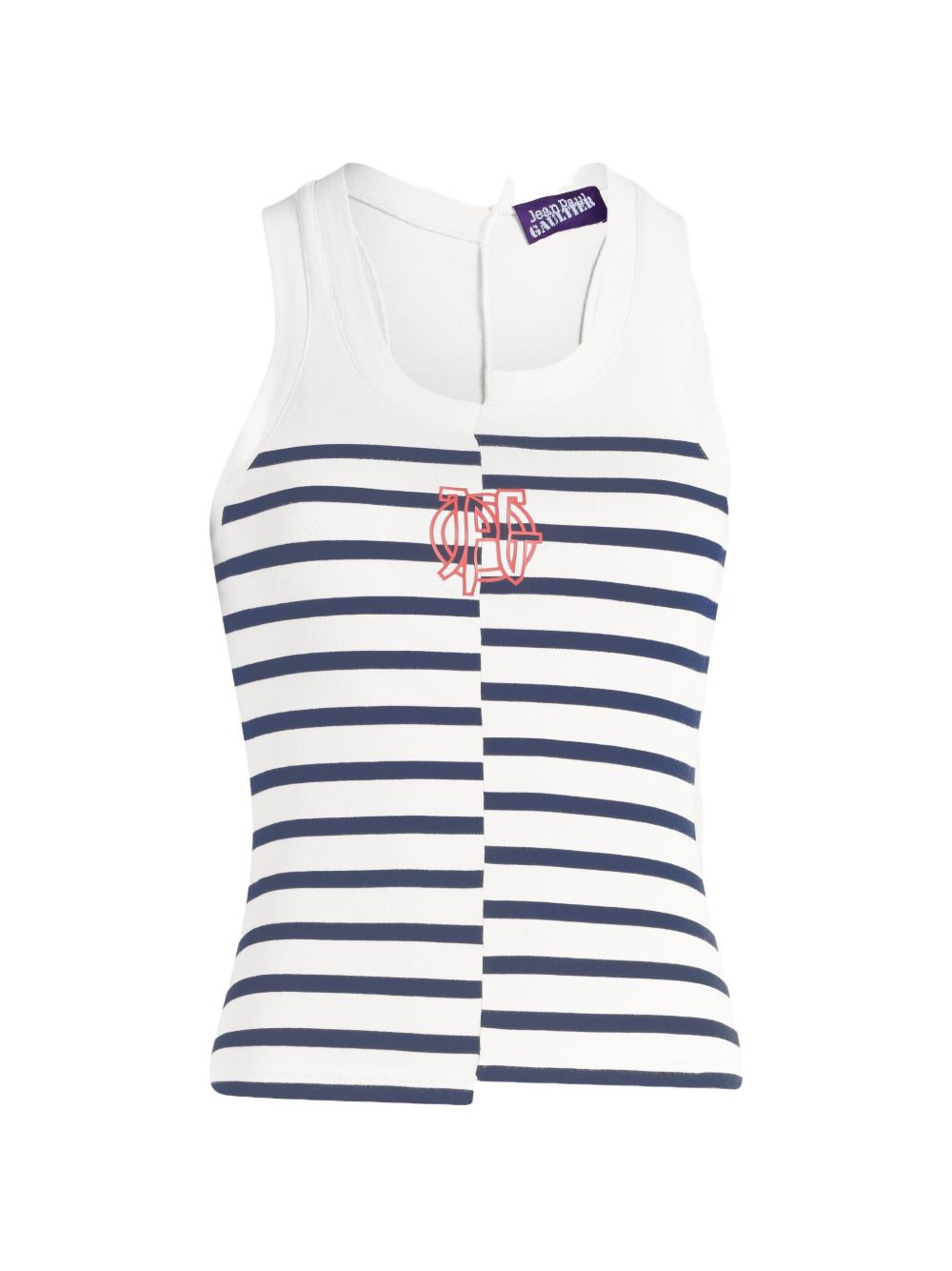 Tank Top In Cotone Asimmetrico 2604WTO475J064 0159 WHITE NAVY JEAN PAUL GAULTIER 