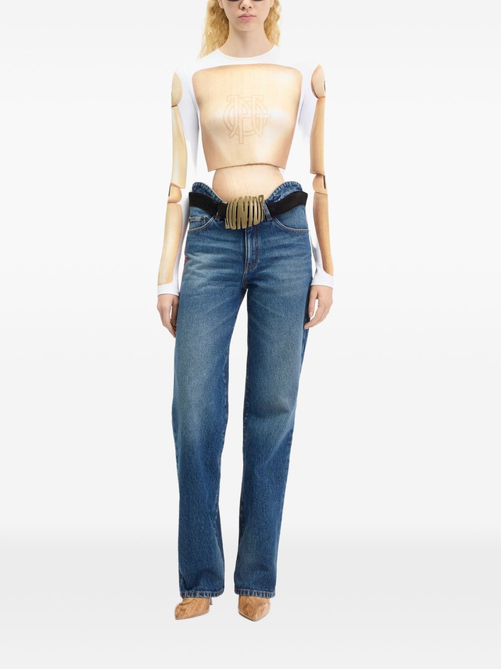 T-Shirt In Jersey Stampato 2604WTO537J078P 6801 BEIGE WHITE JEAN PAUL GAULTIER 