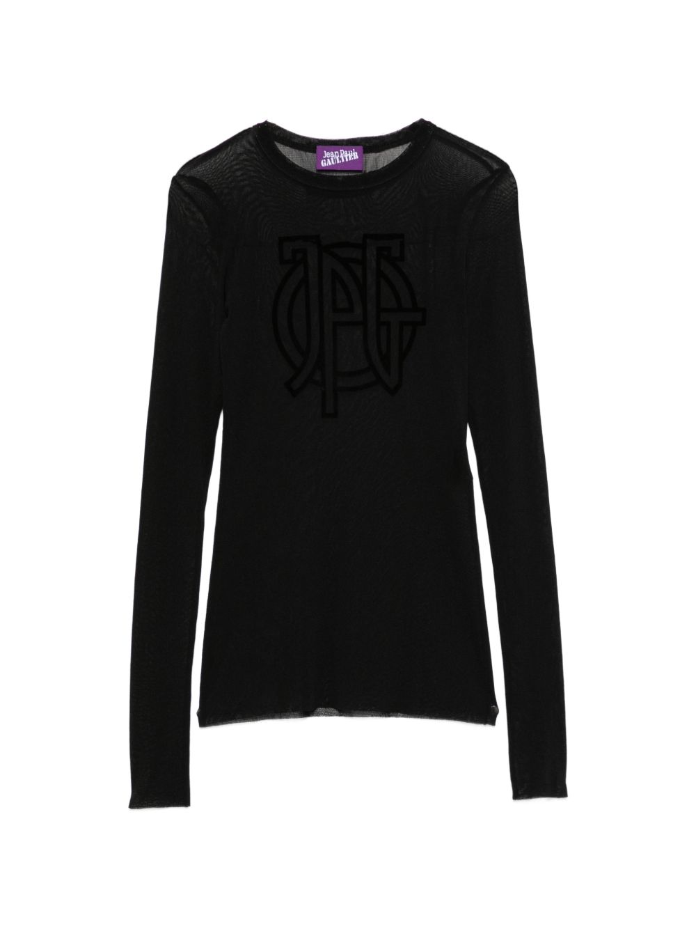 T-Shirt In Mesh Con Logo 2604WTO541M000 00 BLACK JEAN PAUL GAULTIER 