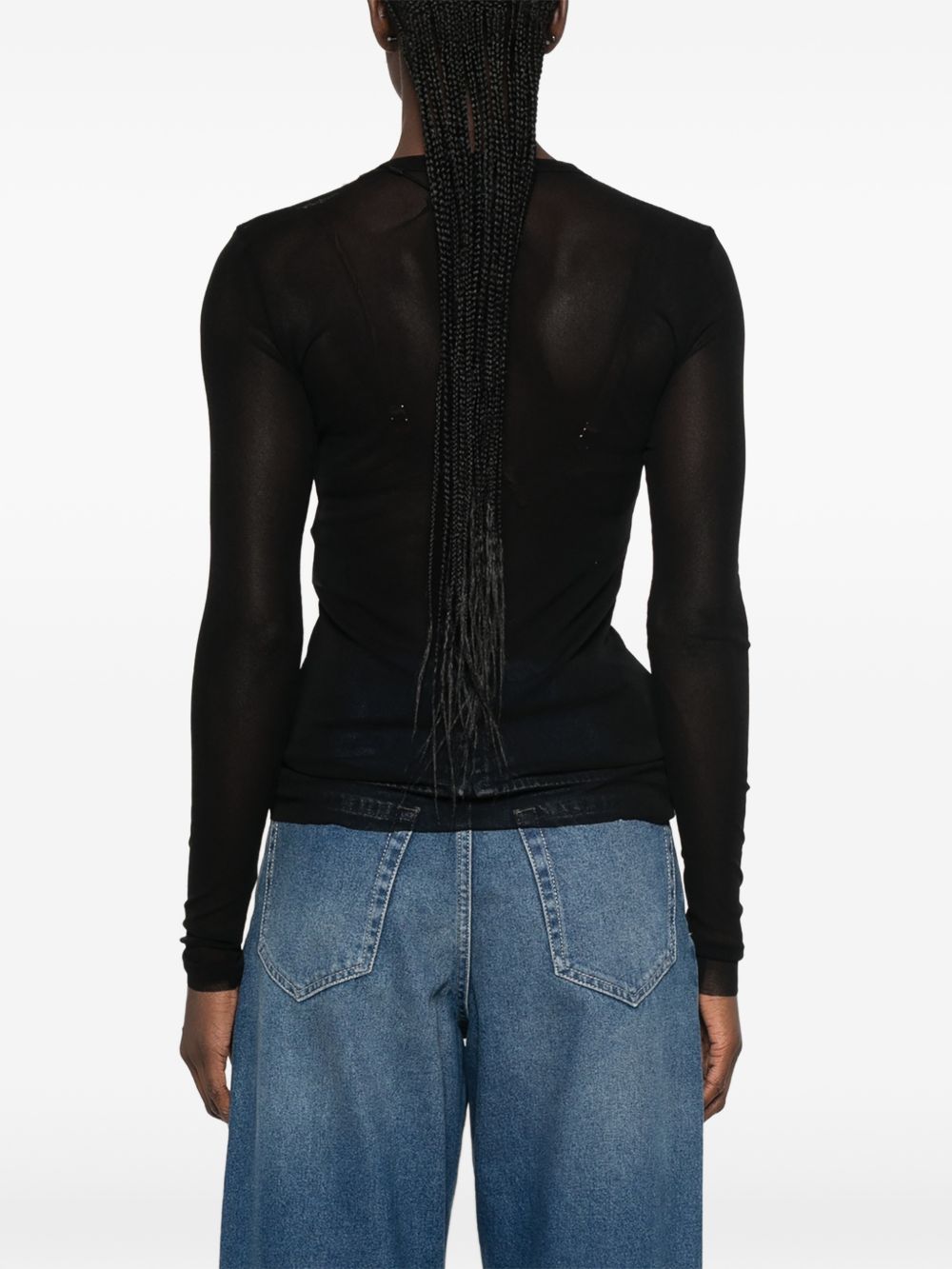 T-Shirt In Mesh Con Logo 2604WTO541M000 00 BLACK JEAN PAUL GAULTIER 