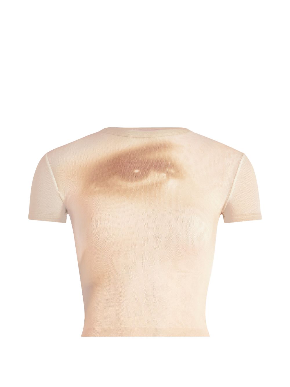 T-Shirt In Mesh Stampato Face 2604WTO563M032P68 68 BEIGE JEAN PAUL GAULTIER 