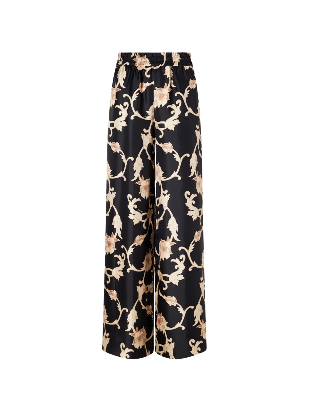Pantaloni Palazzo in Seta Stampa Buttercup TRO0003SIL001BTC01 BL01 BUTTERCUP LA DOUBLEJ 