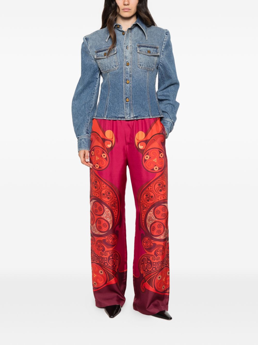 Pantaloni Club in Seta Stampa Alchemy TRO0210SIL026ALC03 RE40 ALCHEMY PLACEE LA DOUBLEJ 