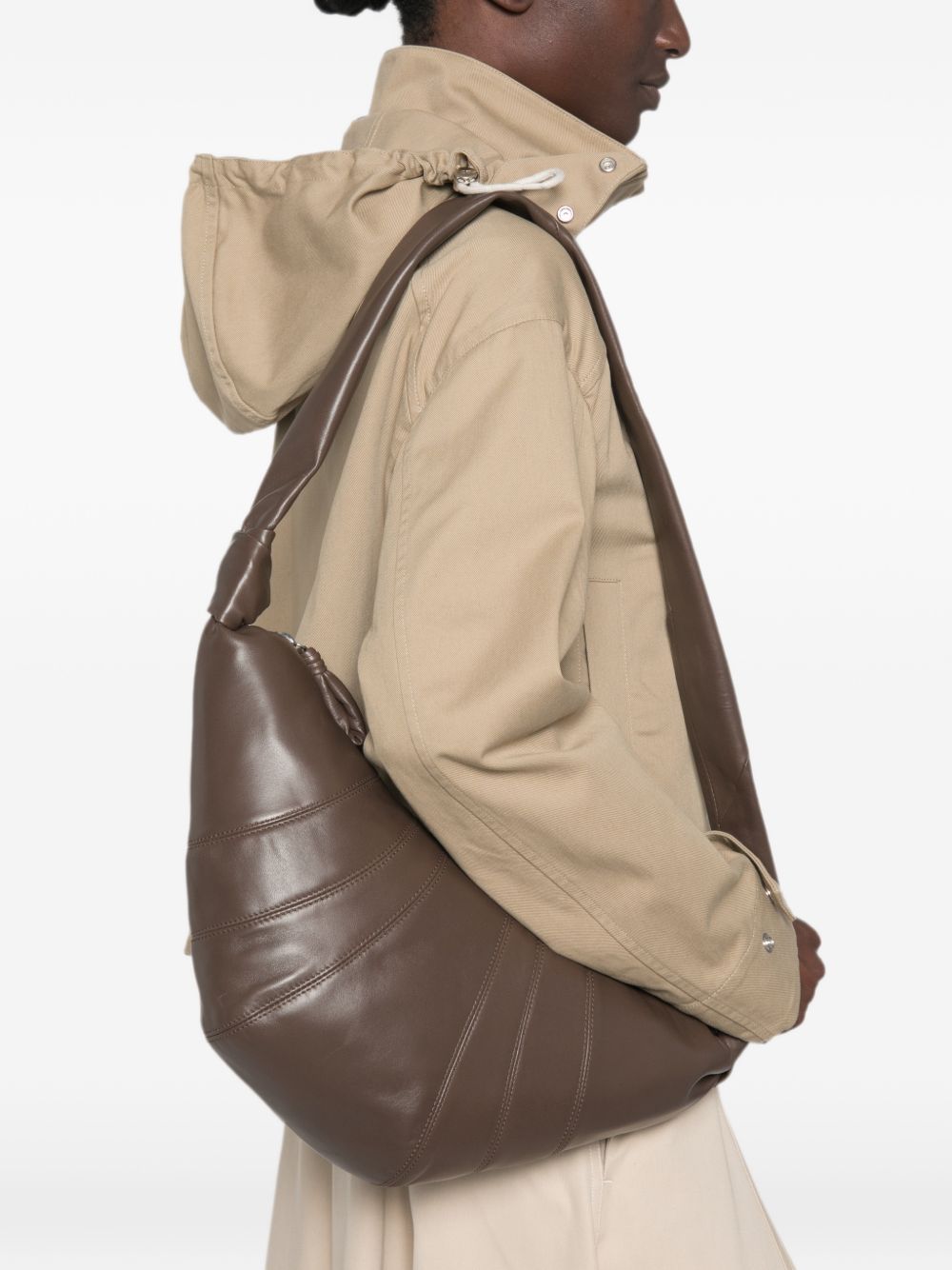 Borsa Medium Croissant in Pelle BG0001LL095 BR442 OTTER LEMAIRE 