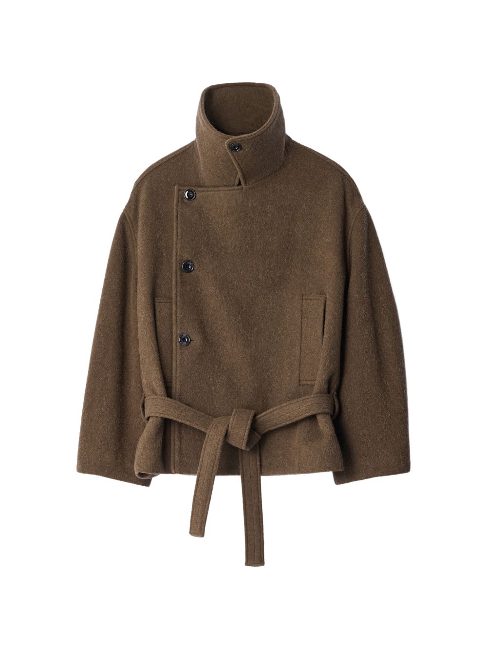 Cappotto Corto Wrap in Lana e Alpaca CO1165LF1700 GR704 MUD LEMAIRE 