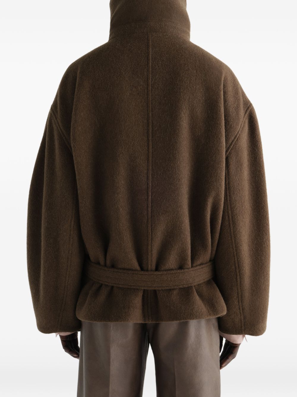 Cappotto Corto Wrap in Lana e Alpaca CO1165LF1700 GR704 MUD LEMAIRE 