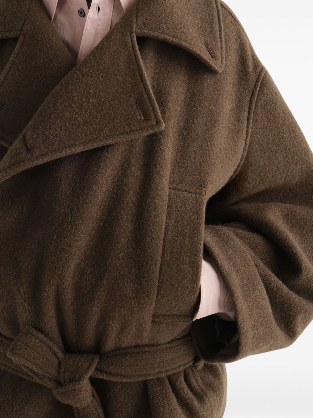 Cappotto Corto Wrap in Lana e Alpaca CO1165LF1700 GR704 MUD LEMAIRE 