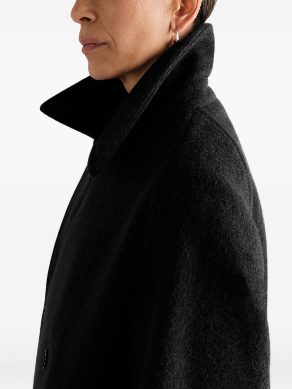 Cappotto Doppiopetto in Lana e Alpaca CO1169LF1700 BK999 BLACK LEMAIRE 