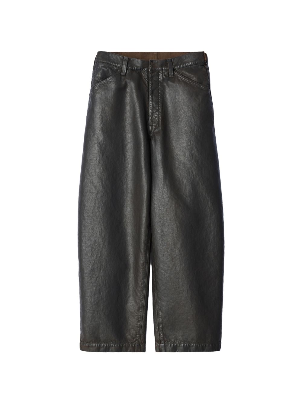 Pantaloni Maxi Workwear in Denim Rivestito PA1362LD1083 BR532 LICORICE LEMAIRE 