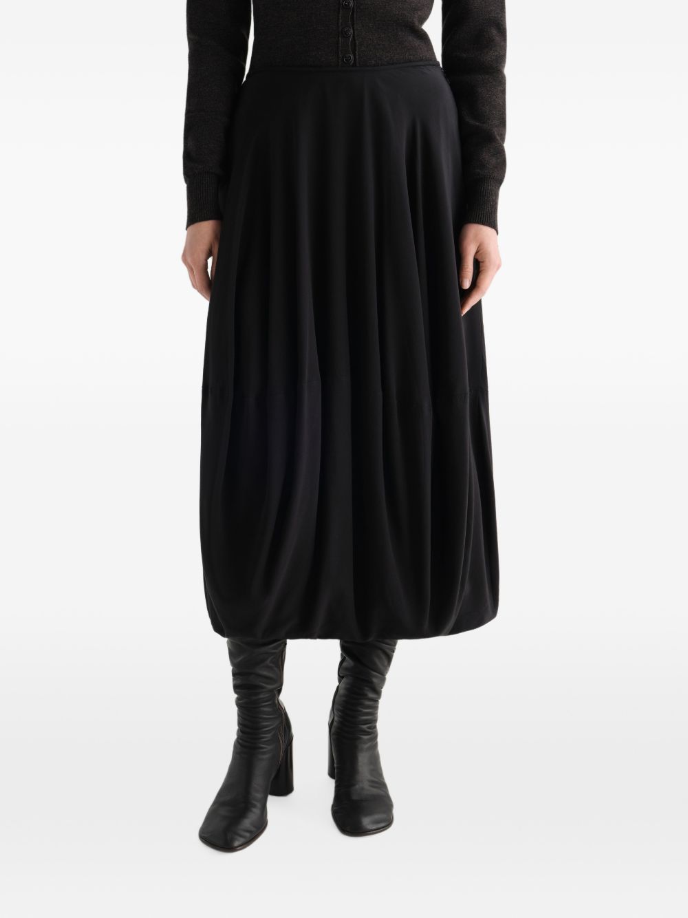 Gonna Balloon in Crêpe de Chine di Seta SK1086LF1446 BK999 BLACK LEMAIRE 