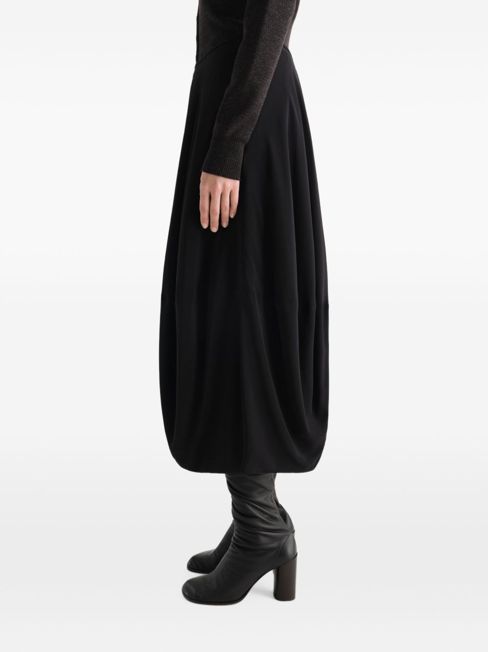 Gonna Balloon in Crêpe de Chine di Seta SK1086LF1446 BK999 BLACK LEMAIRE 