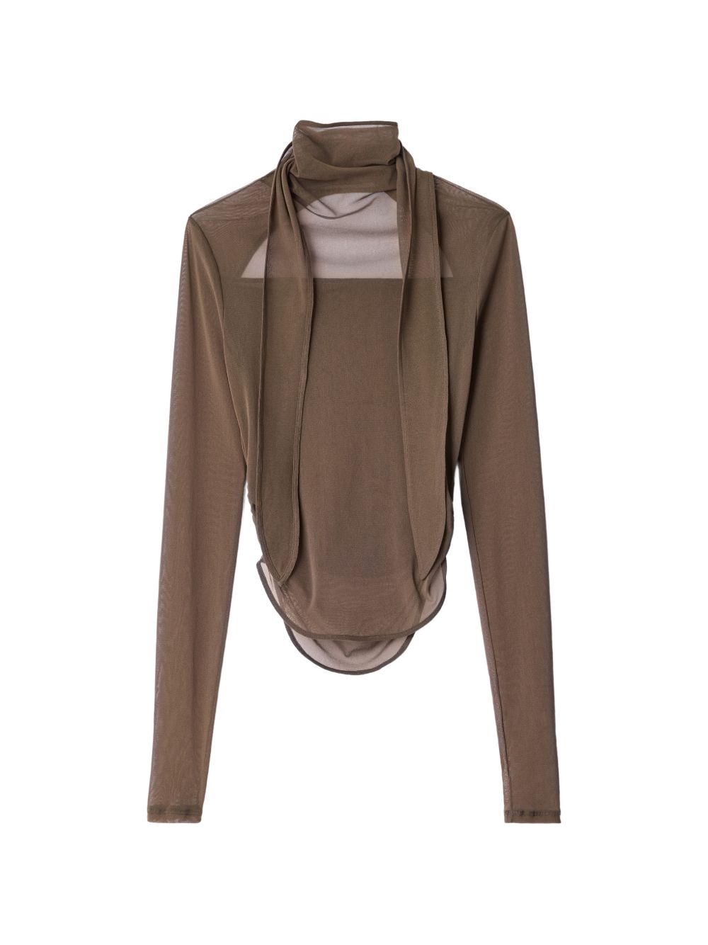 Top Ballerina con Foulard in Jersey Mesh TS0053LJ1070 BR423 CACAO LEMAIRE 