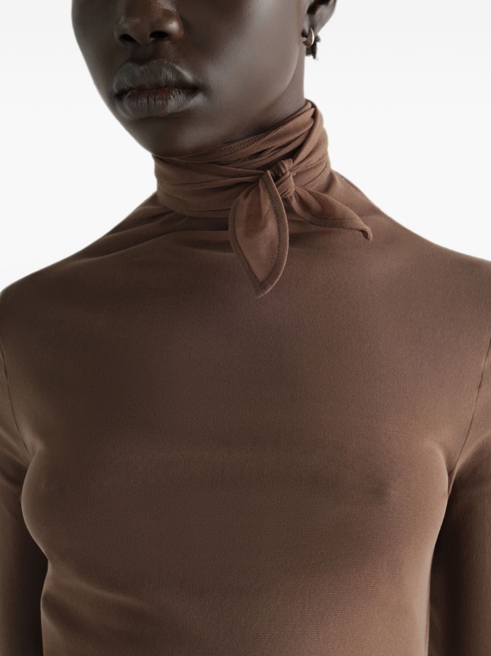 Top Ballerina con Foulard in Jersey Mesh TS0053LJ1070 BR423 CACAO LEMAIRE 