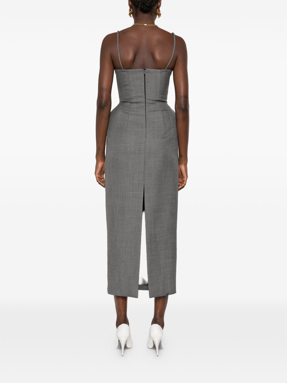 Abito Midi In Gabardine 125726 GREY MAGDA BUTRYM 