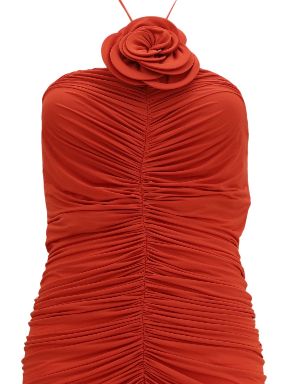 Ruched Halterneck Flower Dress in Red 132726 RED MAGDA BUTRYM 
