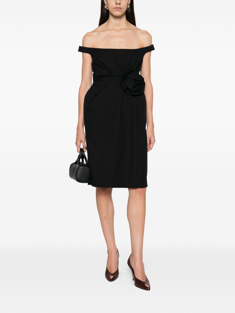 Abito Midi In Cotone e Seta 239926 BLACK MAGDA BUTRYM 