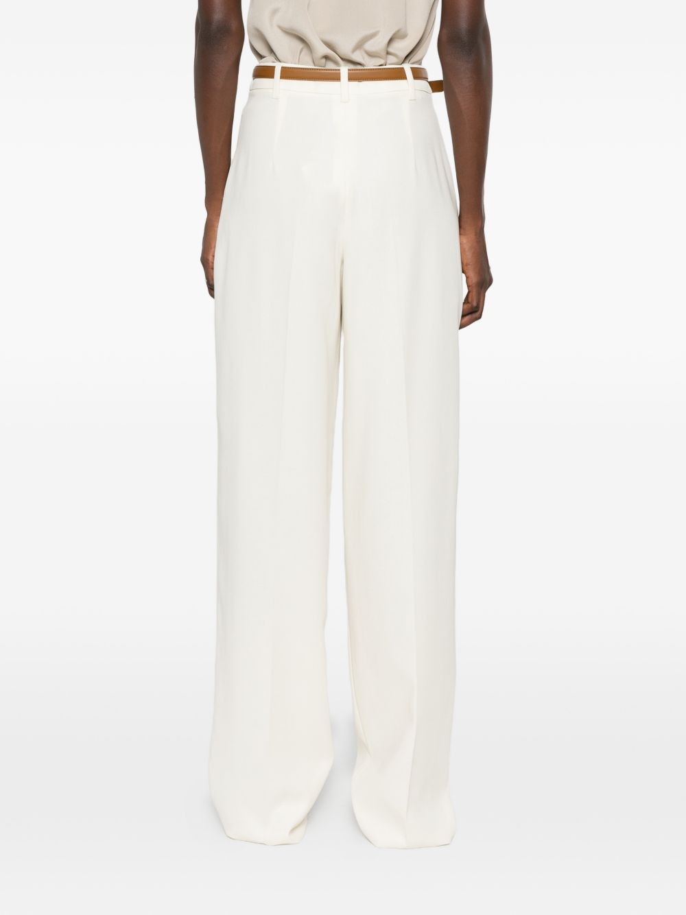 Pantaloni In Cotone Crepe Fluido 2626136081600 011 BIANCO BURRO MAX MARA STUDIO 
