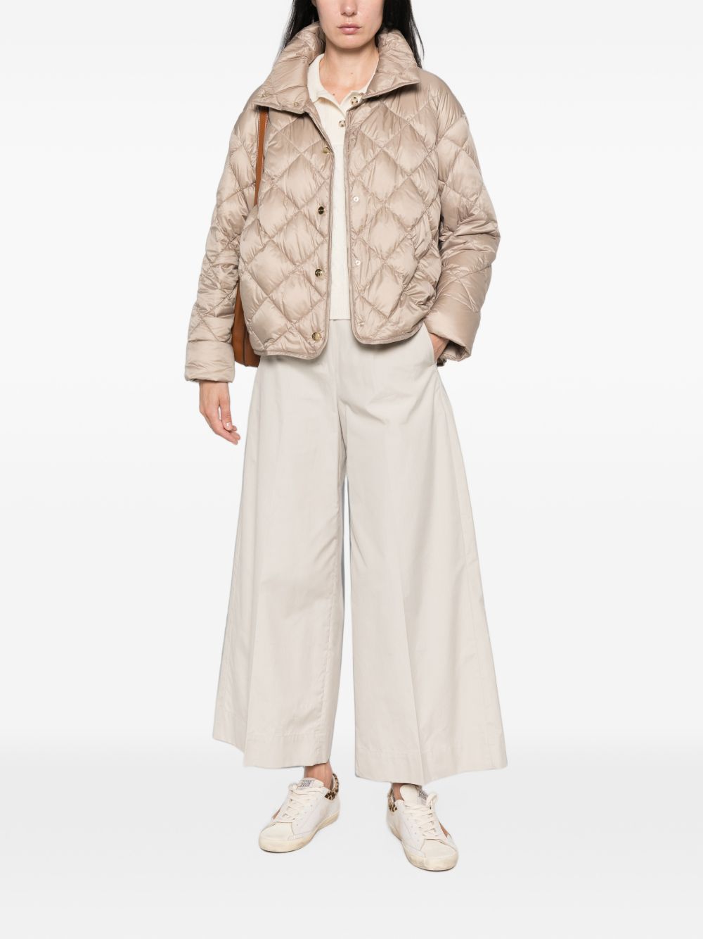 Piumino Corto In Tela Nylon 2629486155600 012 GOLDEN BEIGE MAX MARA STUDIO 