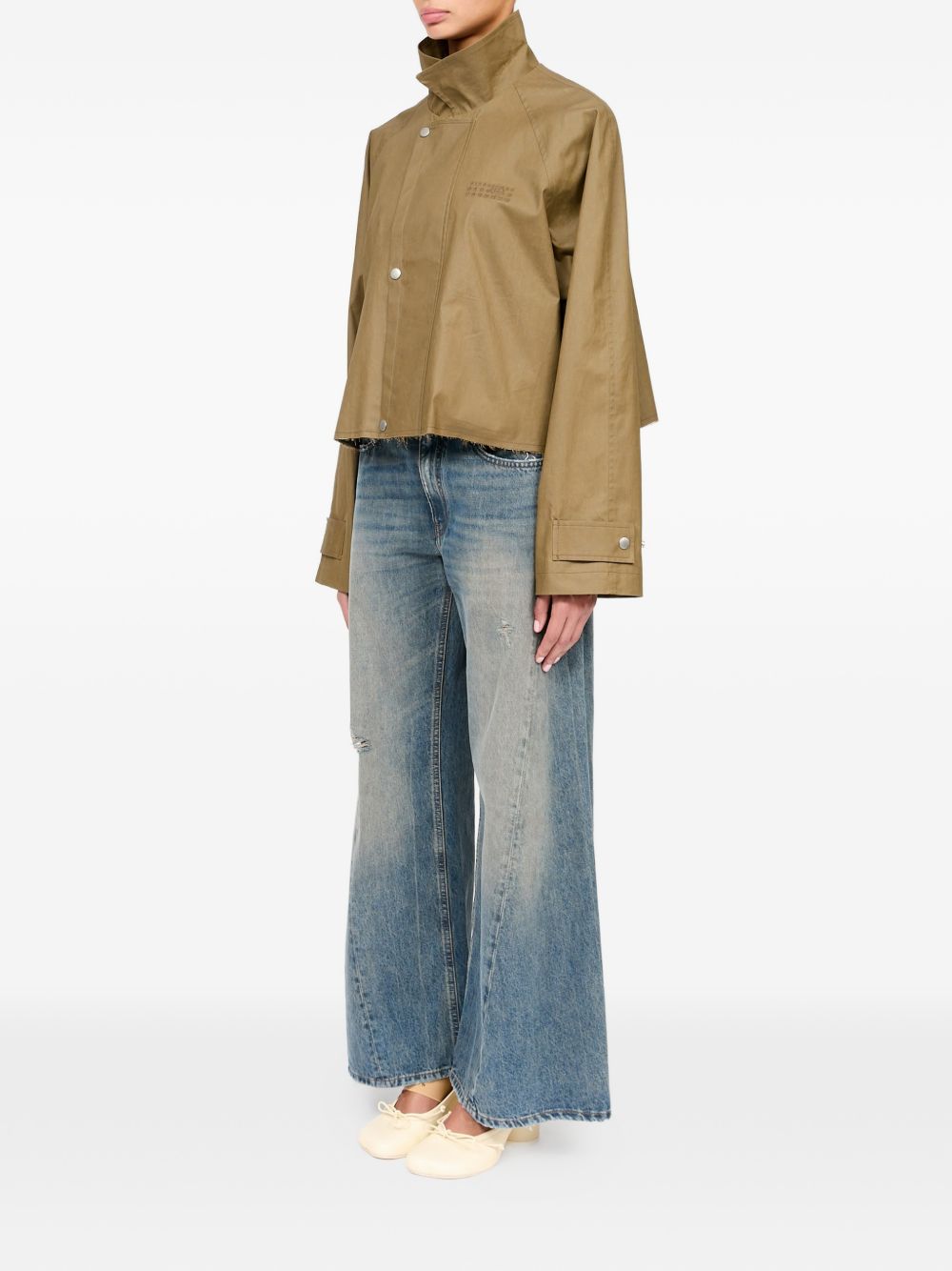 Giacca In Lino Spalmato S52AM0360M36001 728 BEIGE MM6 MAISON MARGIELA 