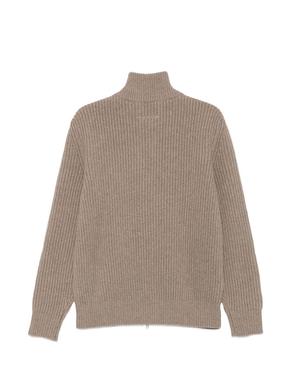 Cardigan In Lana Con Zip SH0AM0095M13286 811M BEIGE MM6 MAISON MARGIELA 