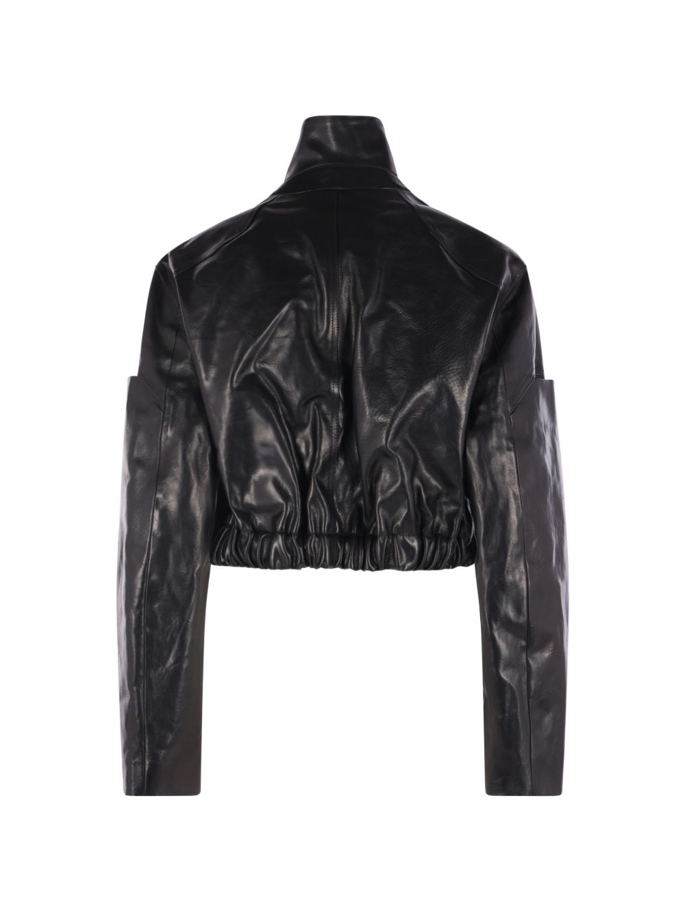 Bomber In Pelle Collared Mac RO02F5795LGB 09 BLACK RICK OWENS 