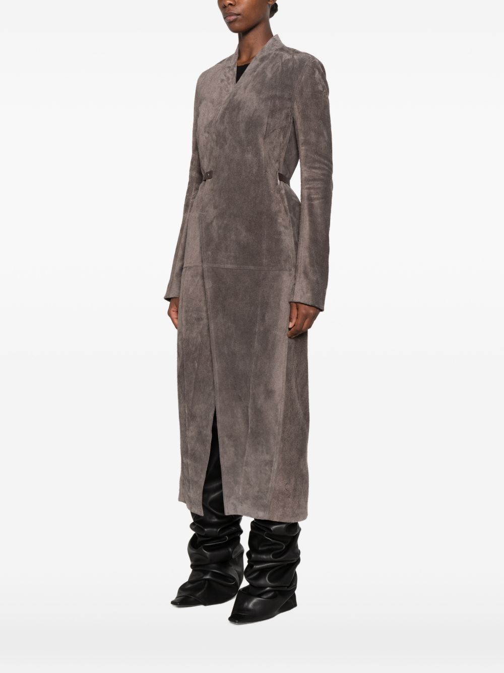 Cappotto In Pelle RO02F5954LVSH 78 DARKDUST RICK OWENS 