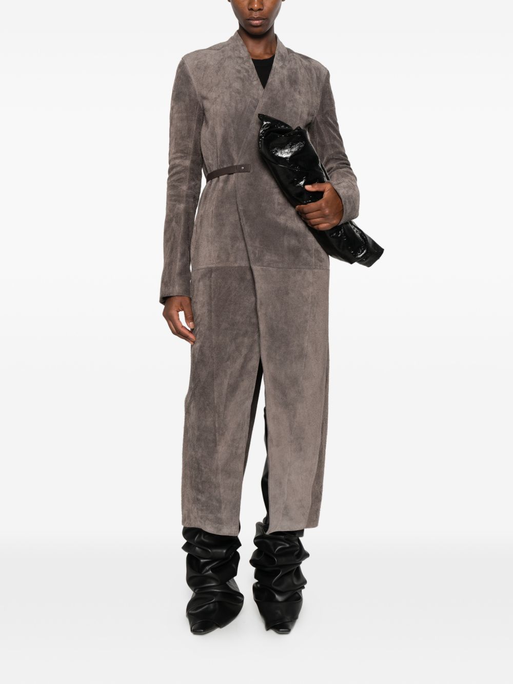 Cappotto In Pelle RO02F5954LVSH 78 DARKDUST RICK OWENS 