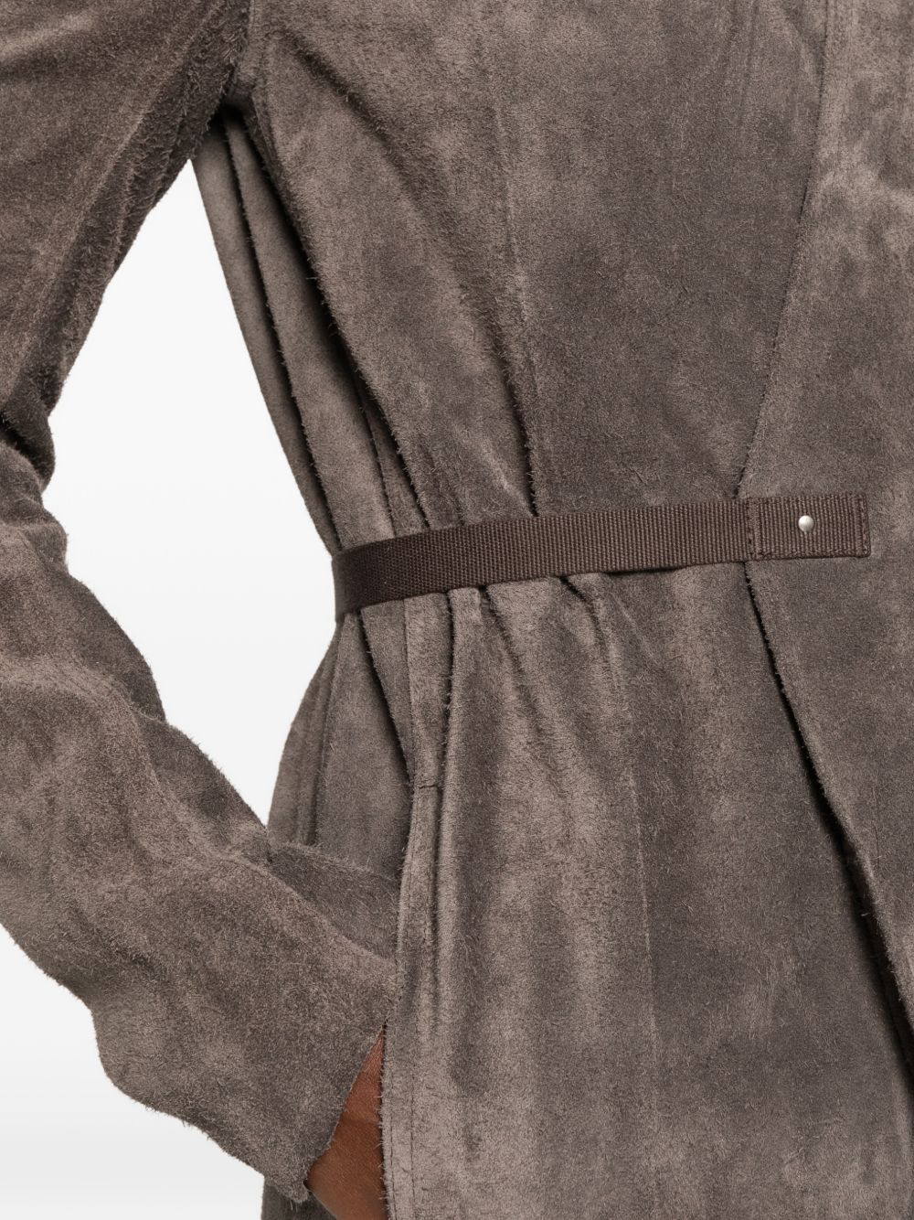 Cappotto In Pelle RO02F5954LVSH 78 DARKDUST RICK OWENS 