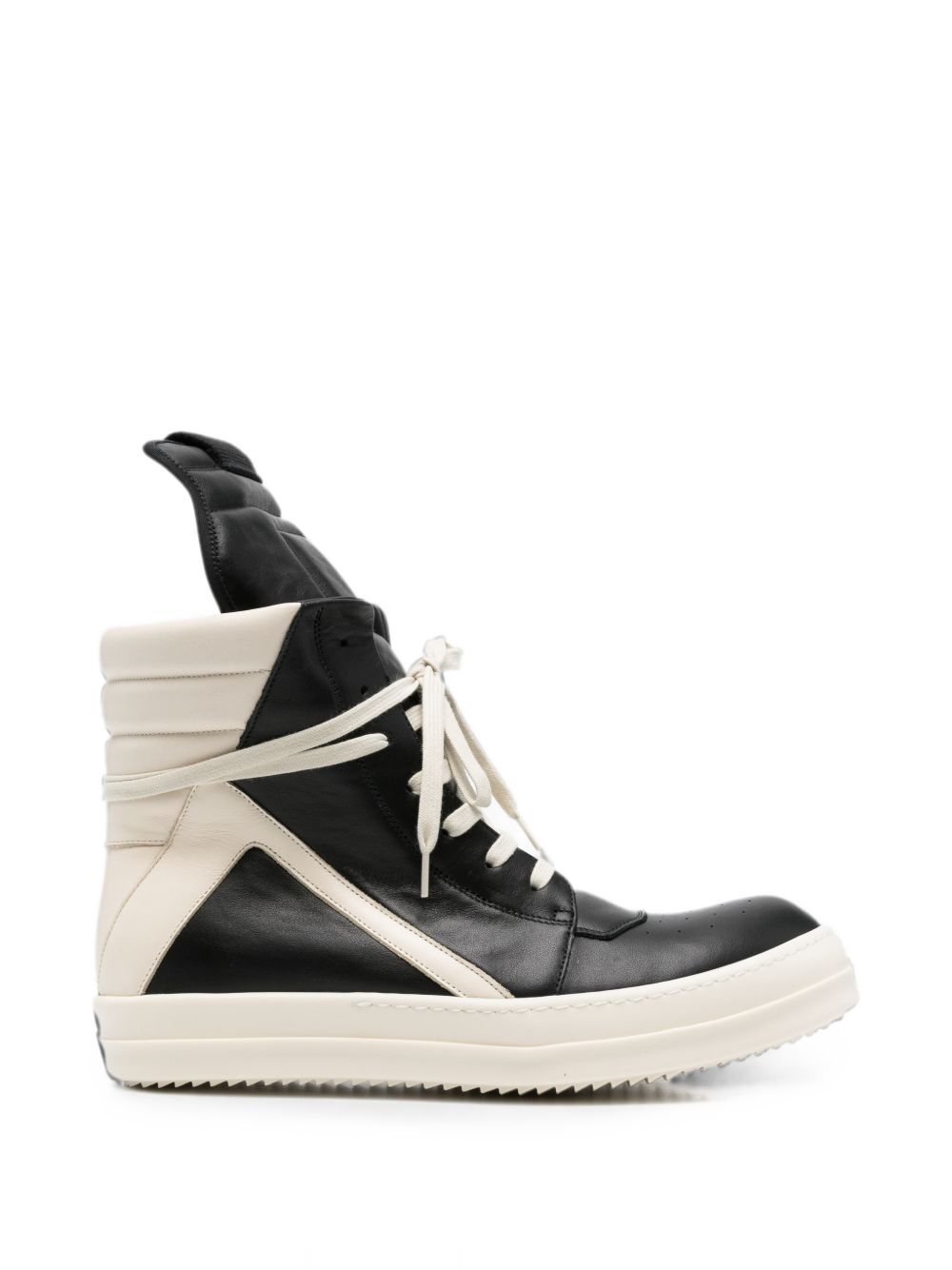 Geobasket In Pelle RU02F4894LCO 911 BLACK WHITE RICK OWENS 