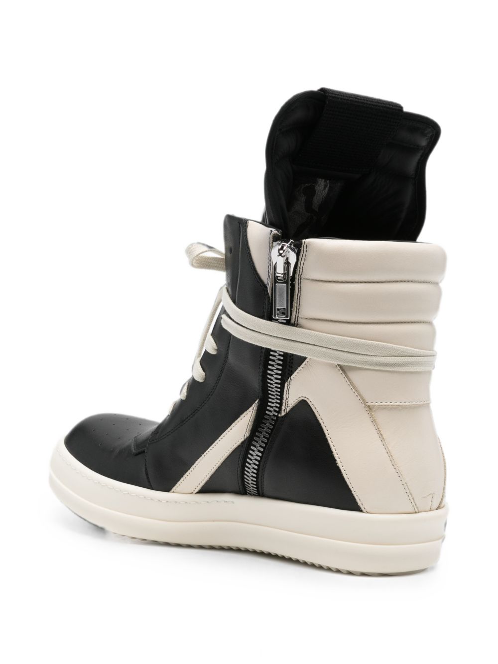 Geobasket In Pelle RU02F4894LCO 911 BLACK WHITE RICK OWENS 