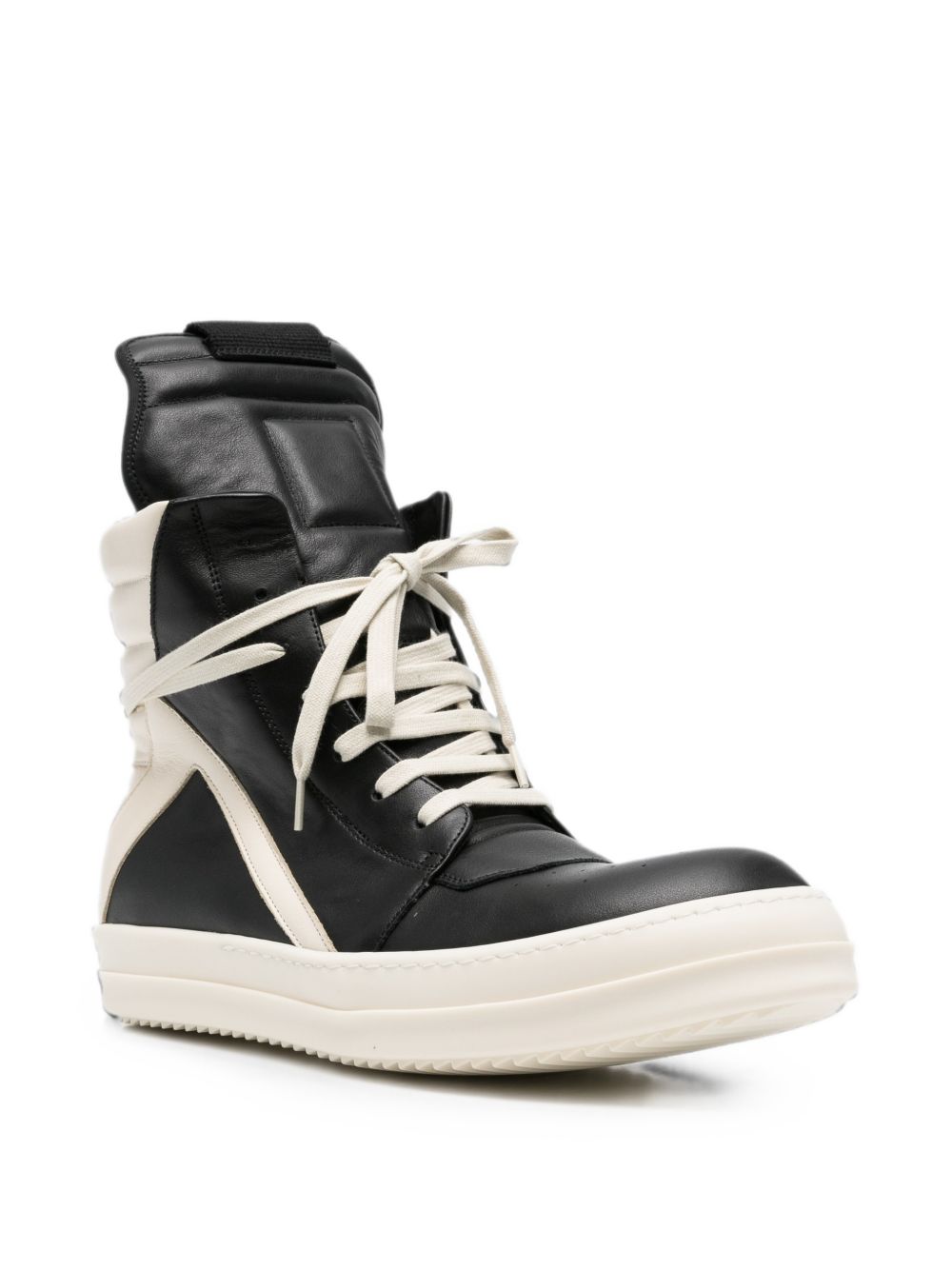Geobasket In Pelle RU02F4894LCO 911 BLACK WHITE RICK OWENS 