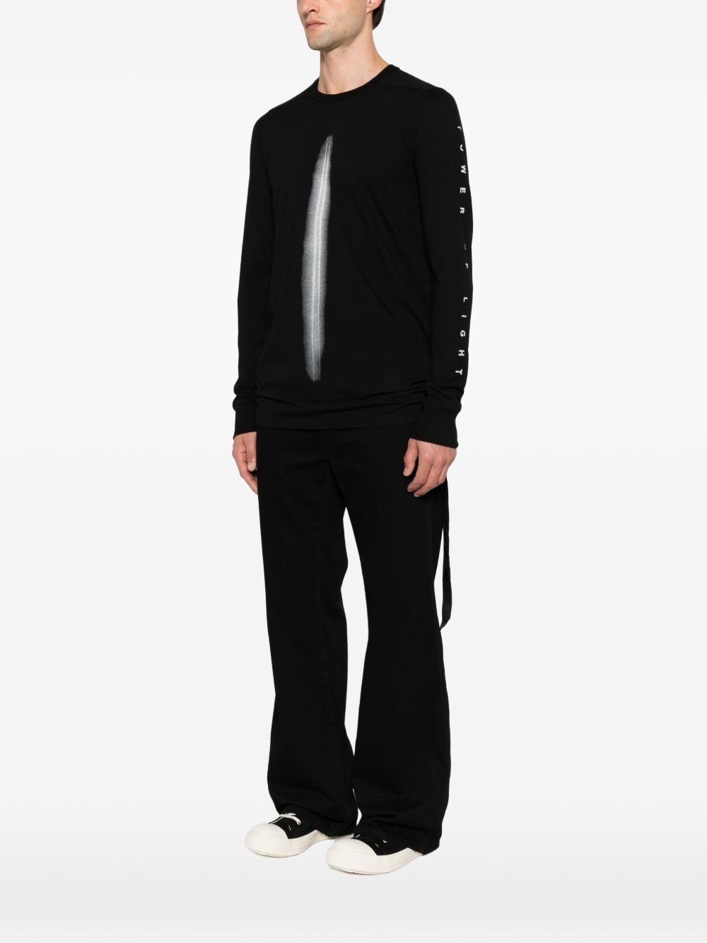 T-Shirt Level LS DU02F6265RNEP8 0911 BLACK MILK RICK OWENS DRKSHDW 