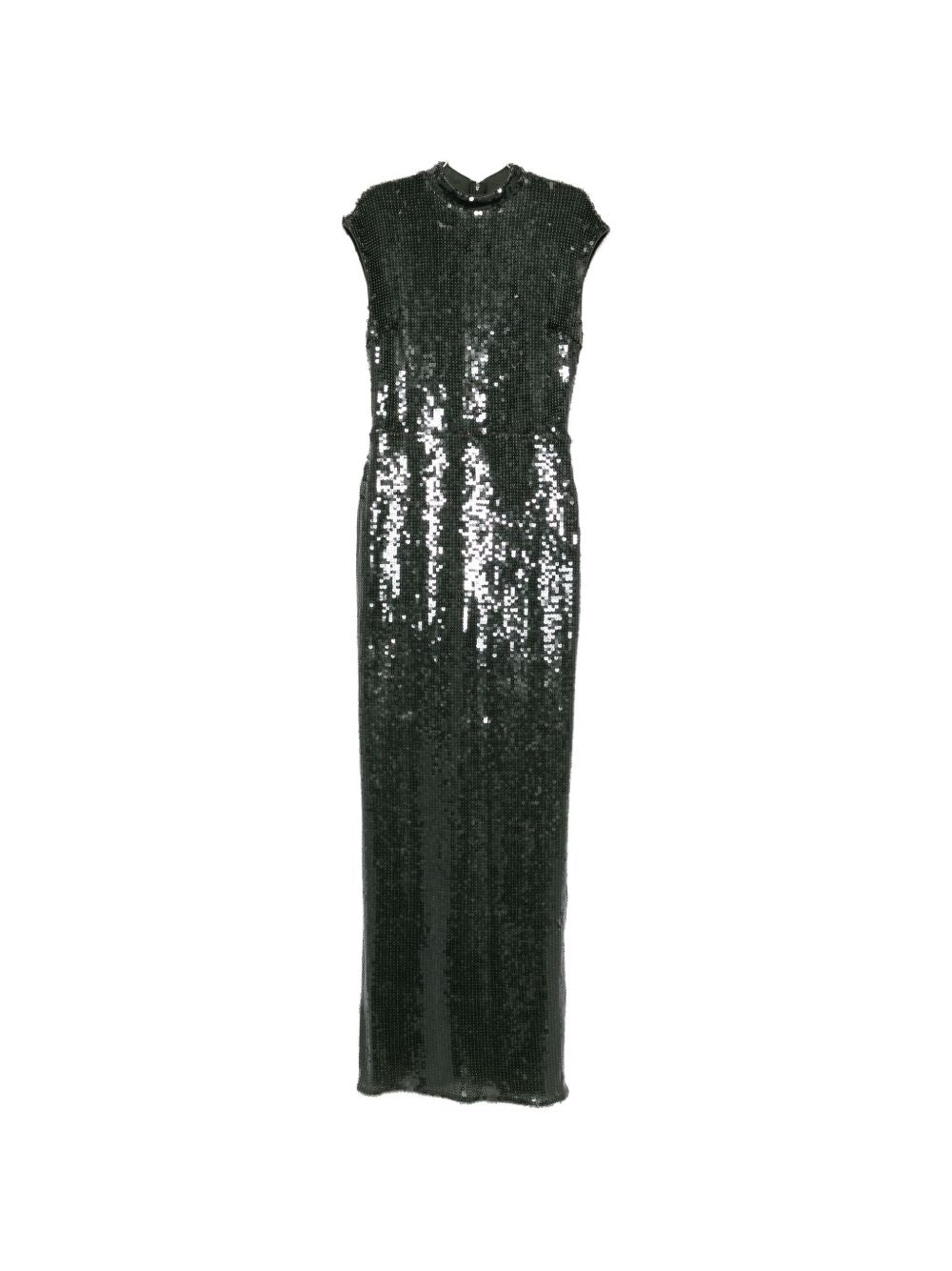 Maxi Abito Con Pailettes 116140265 265 BLACK OLIVE ROTATE 