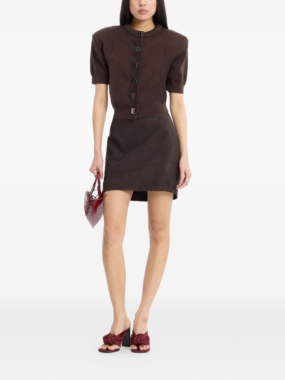 Suede Mini Skirt 1161681111 1111 GANACHE ROTATE 