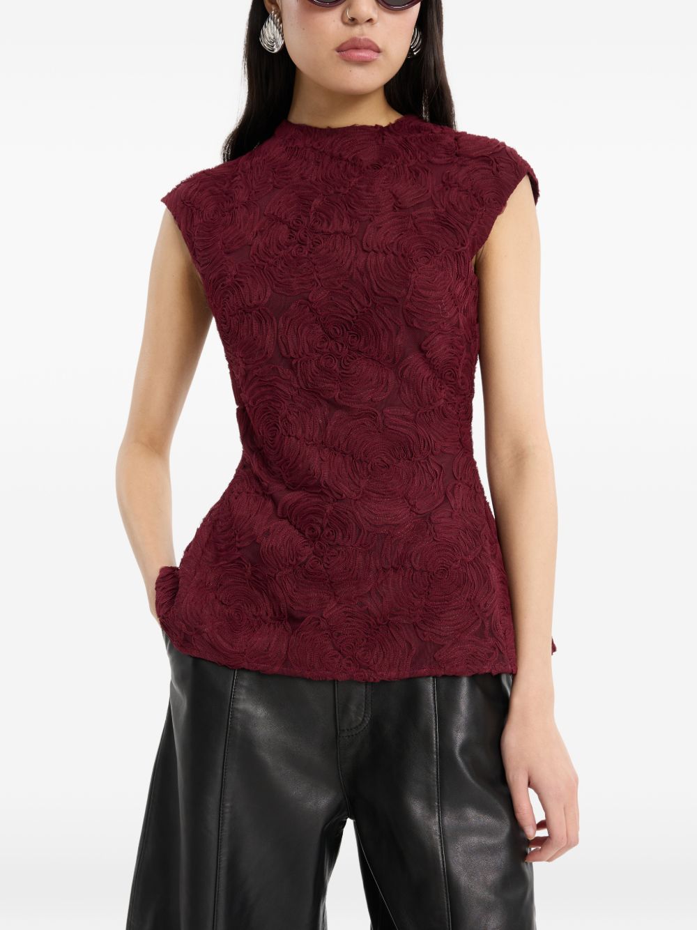 Flower Mesh Top 116274741 741 DECADENT CHOCOLATE ROTATE 