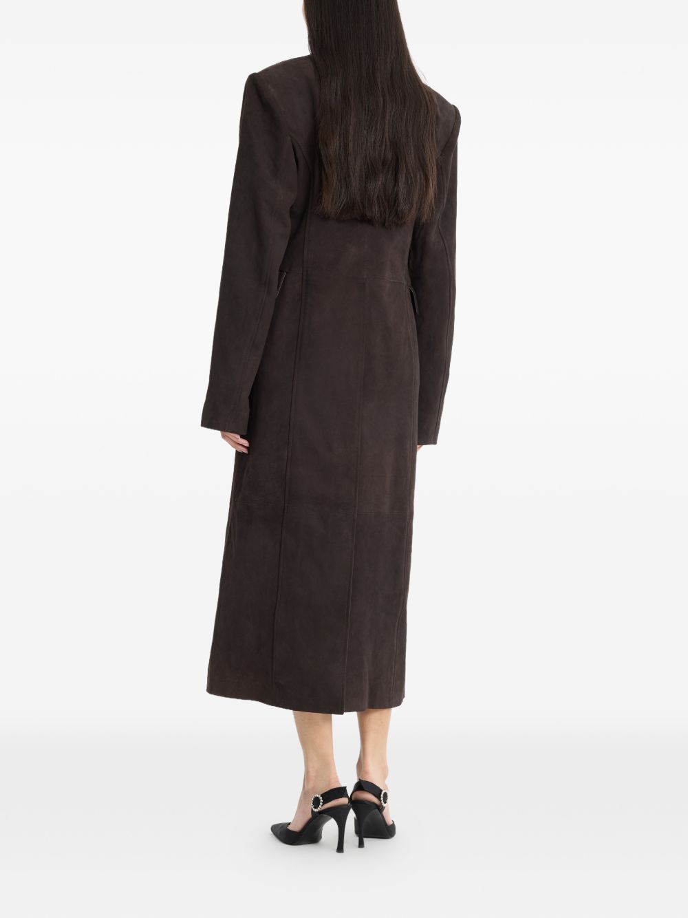 Maxi Cappotto In Suede 1165031111 1111 GANACHE ROTATE 