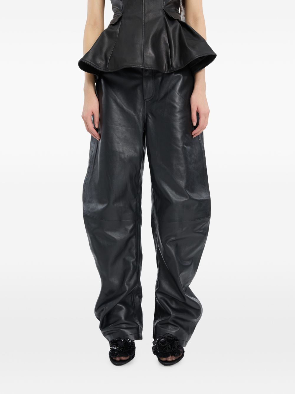 Pantaloni Barrel In Pelle 116577100 100 BLACK ROTATE 