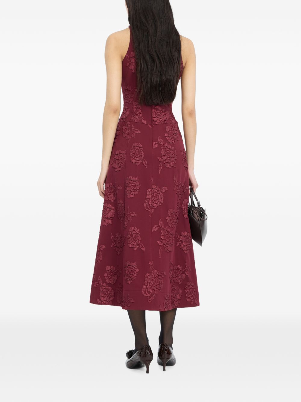 Jacquard Flared Dress<BR/> 1166162734 2734 ZINFANDEL ROTATE 