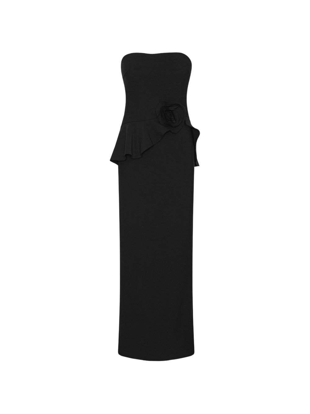 Long Flower Strapless Dress 116649100 100 BLACK ROTATE 