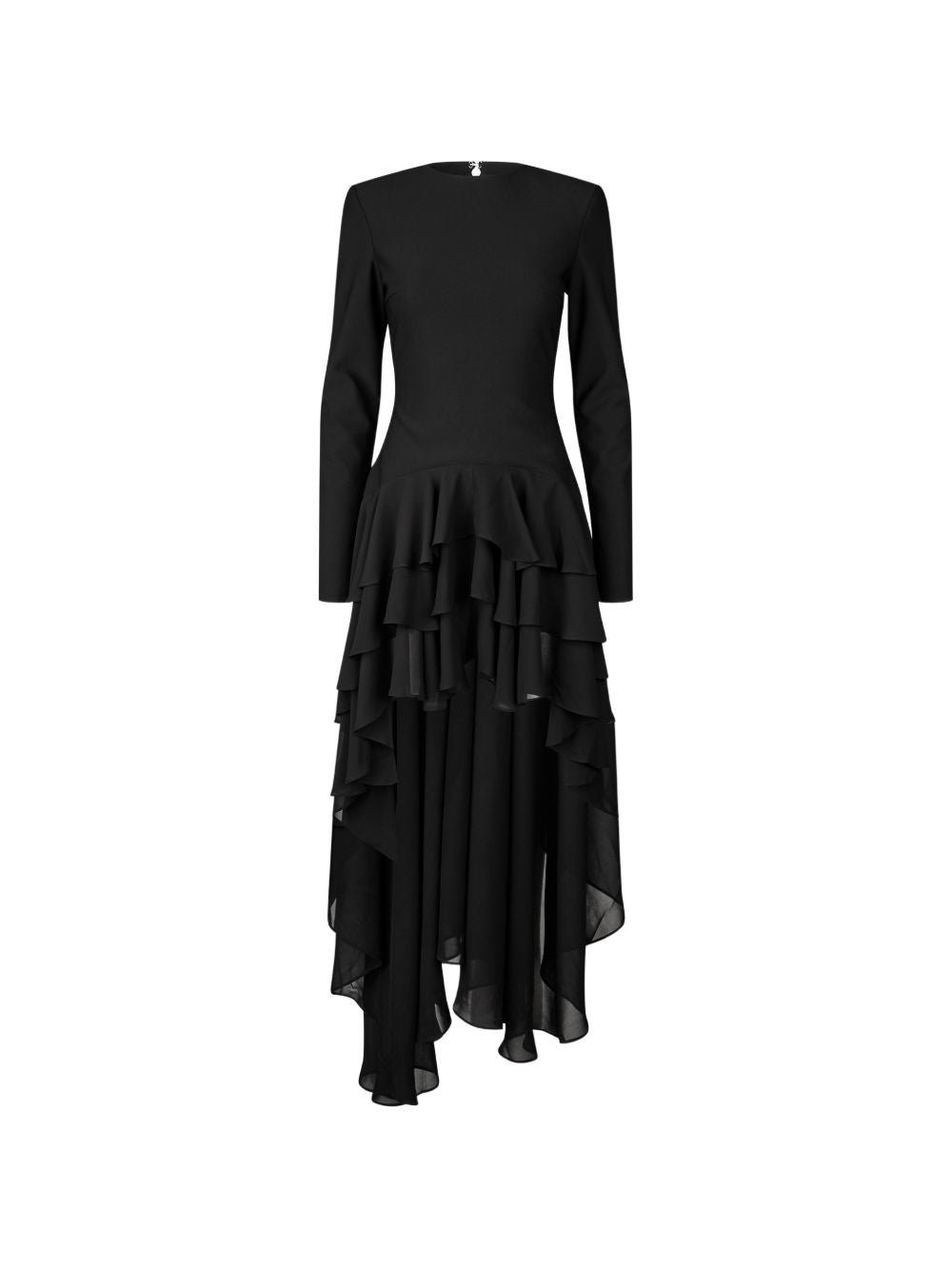 Abito Lungo con Rouches e Strascico 116821100 100 BLACK ROTATE 