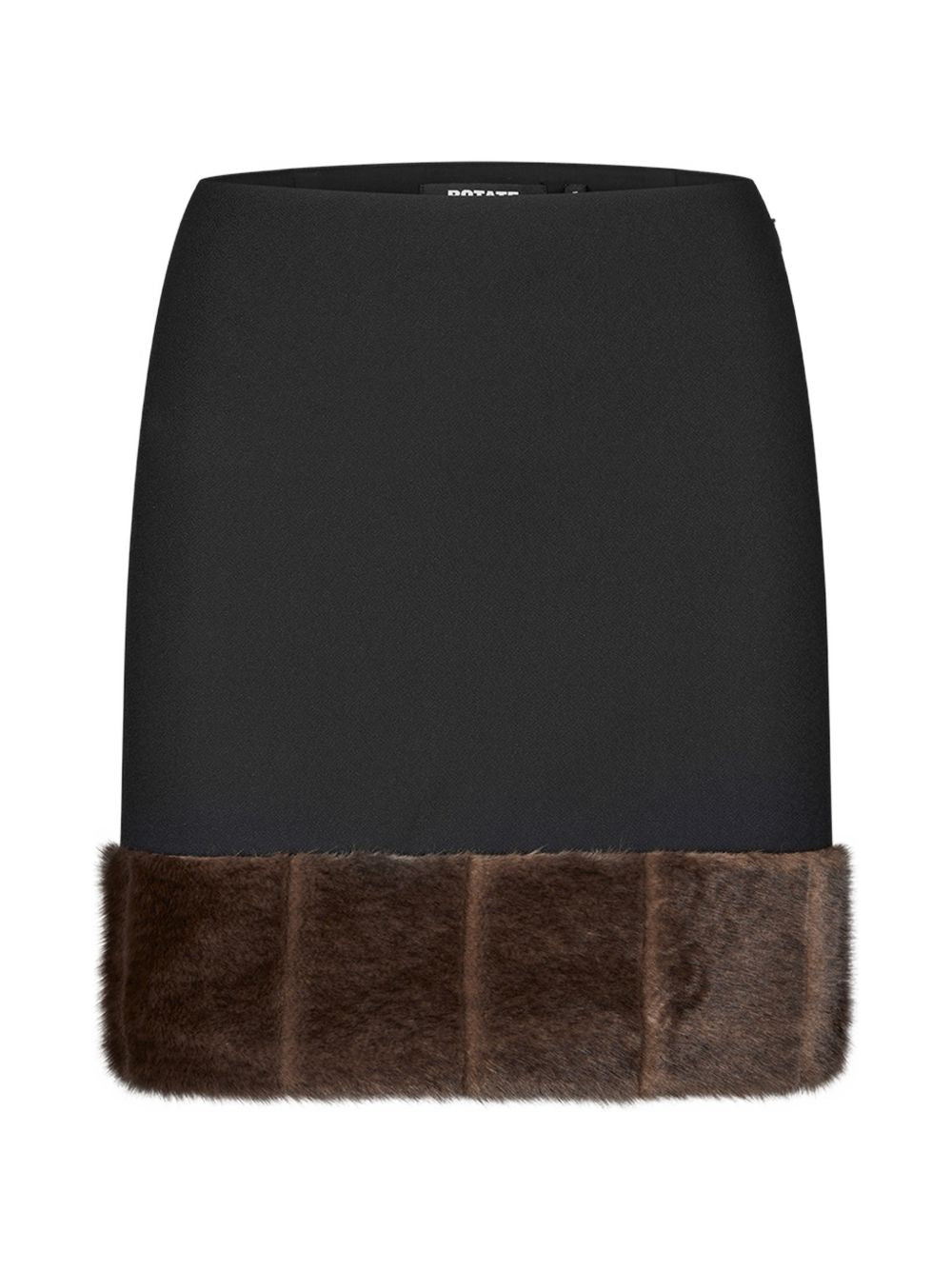 Minigonna con Bordo in Pelliccia Sintetica 117354100 100 BLACK ROTATE 