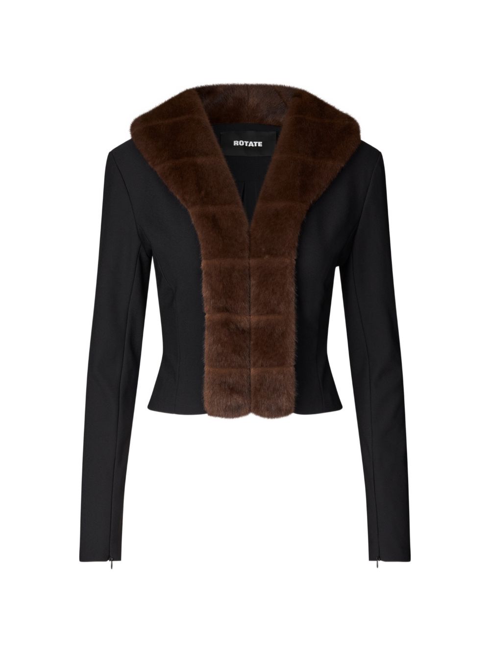 Cardigan con Collo in Pelliccia Sintetica 117355100 100 BLACK ROTATE 