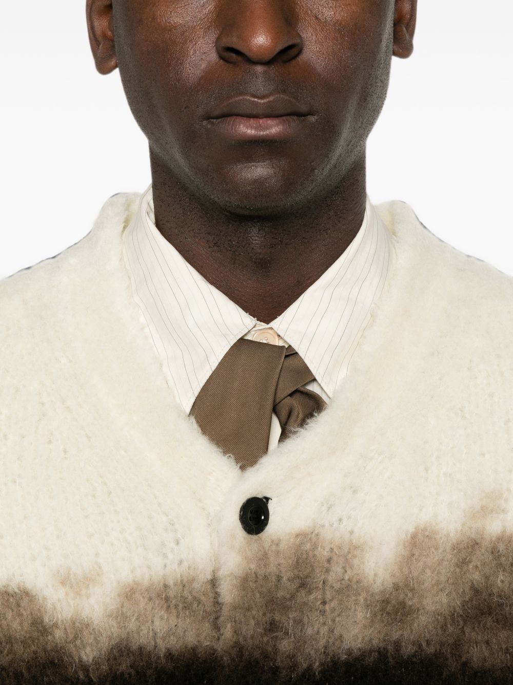 Cardigan In Lana Chunsen-Dyed 2604132M 020 BLACK MULTI SACAI 