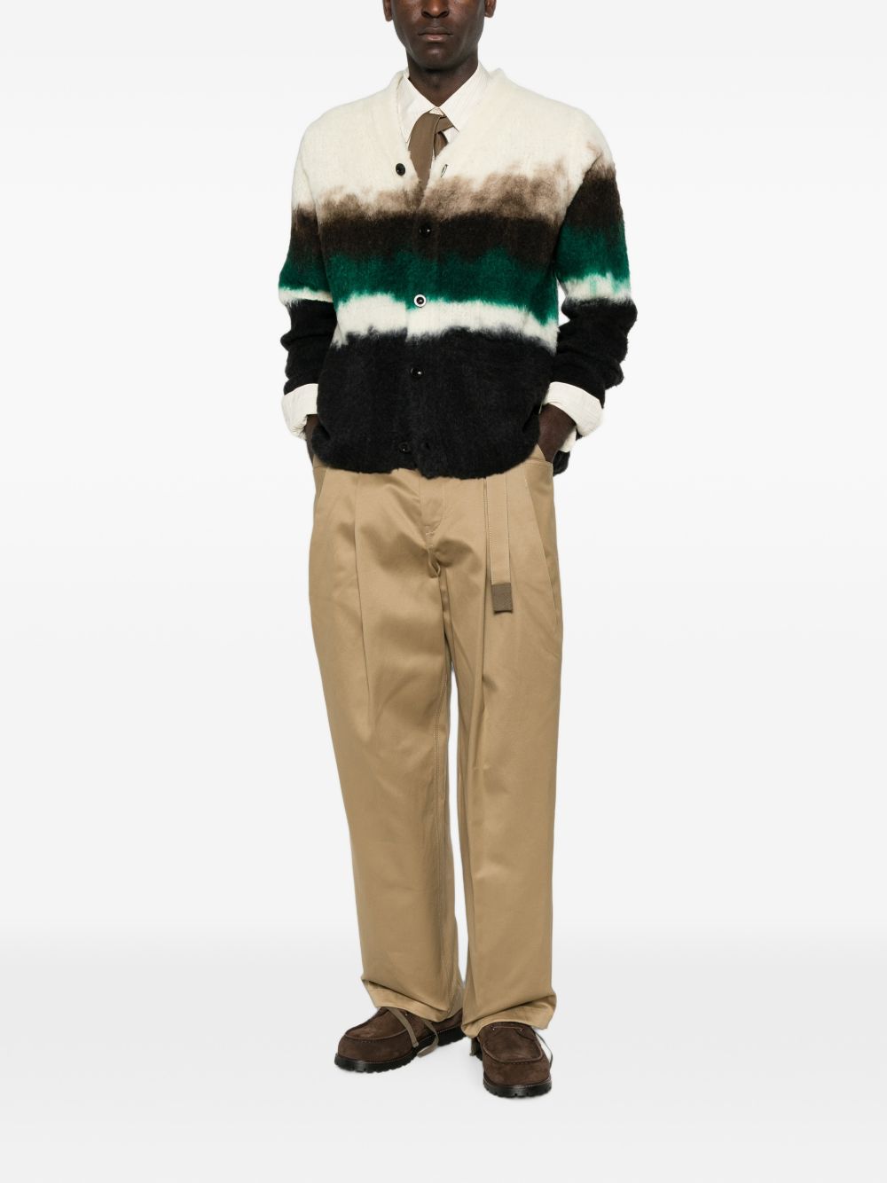 Cardigan In Lana Chunsen-Dyed 2604132M 020 BLACK MULTI SACAI 