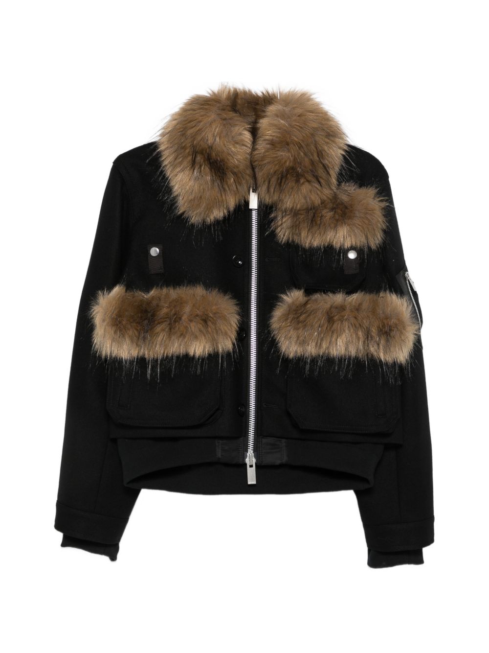 Wool Melton Blouson 2608637 001 BLACK SACAI 