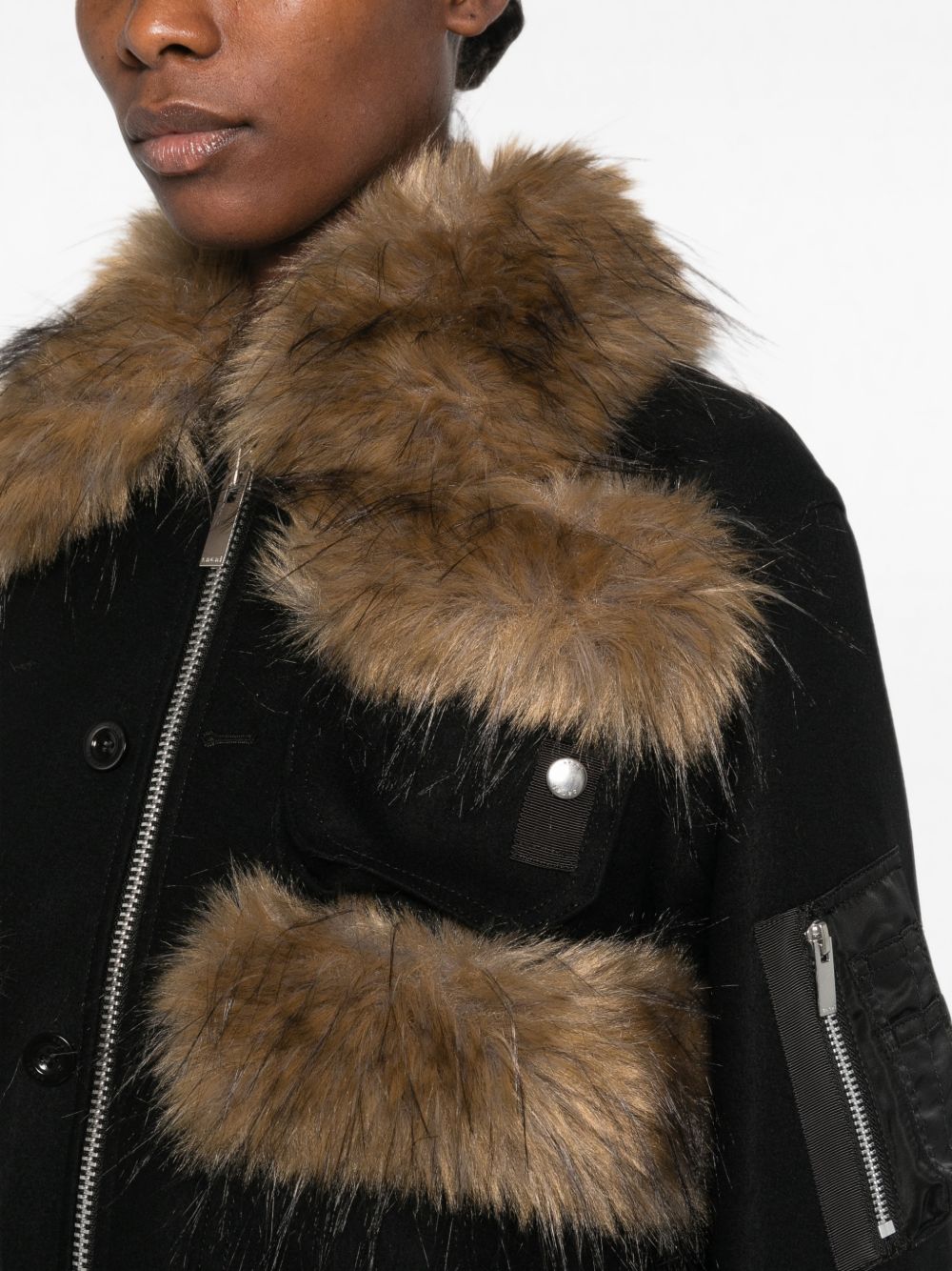 Wool Melton Blouson 2608637 001 BLACK SACAI 