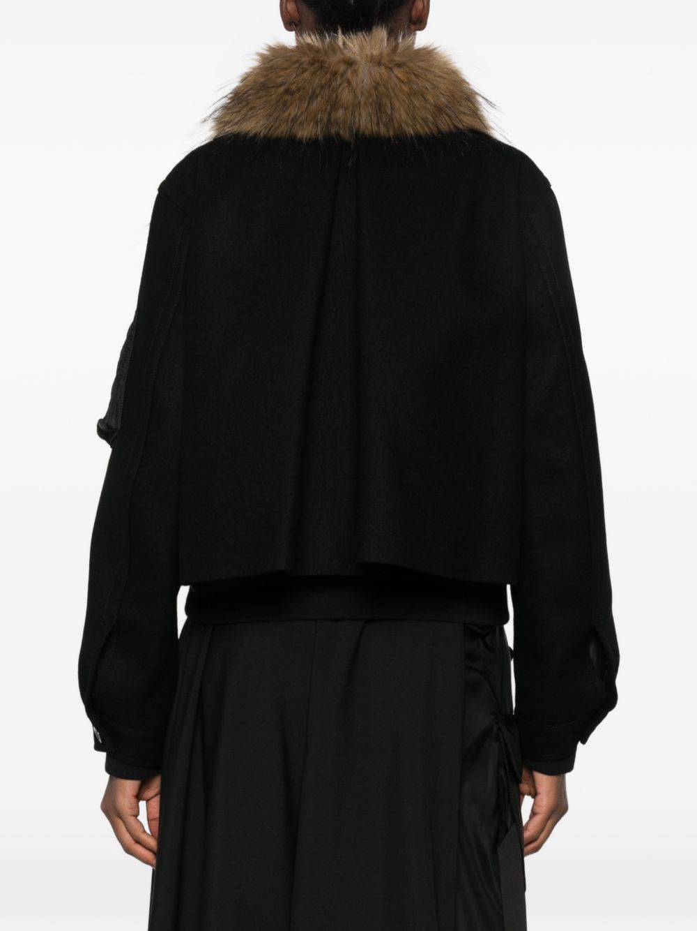 Wool Melton Blouson 2608637 001 BLACK SACAI 