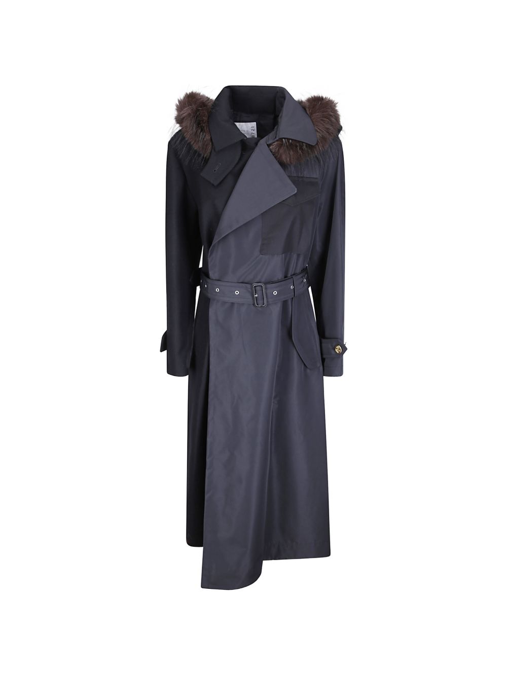 Cappotto In Flanella e Taffetà 2608721 006 BLACK GREY SACAI 