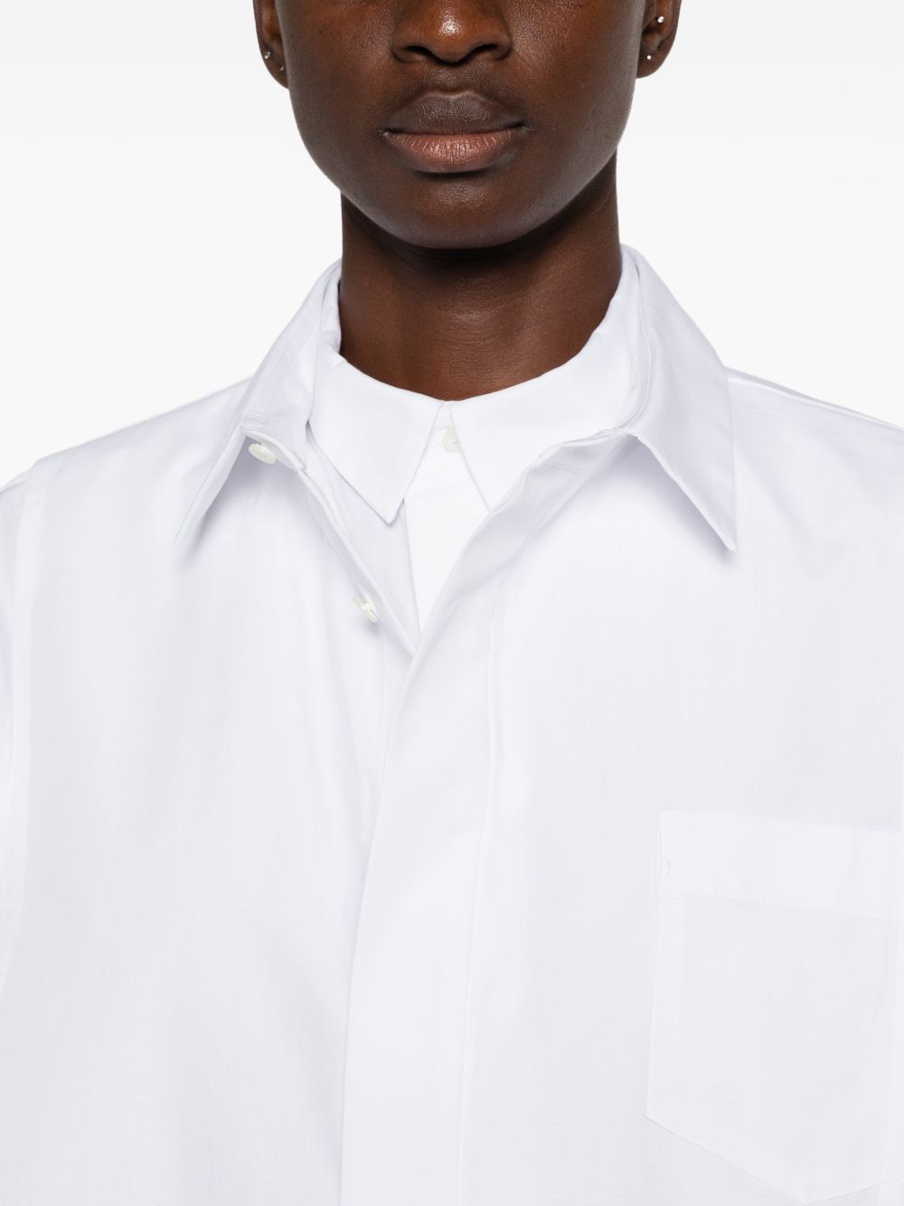 Camicia In Poplin 2608741 151 OFF WHITE SACAI 