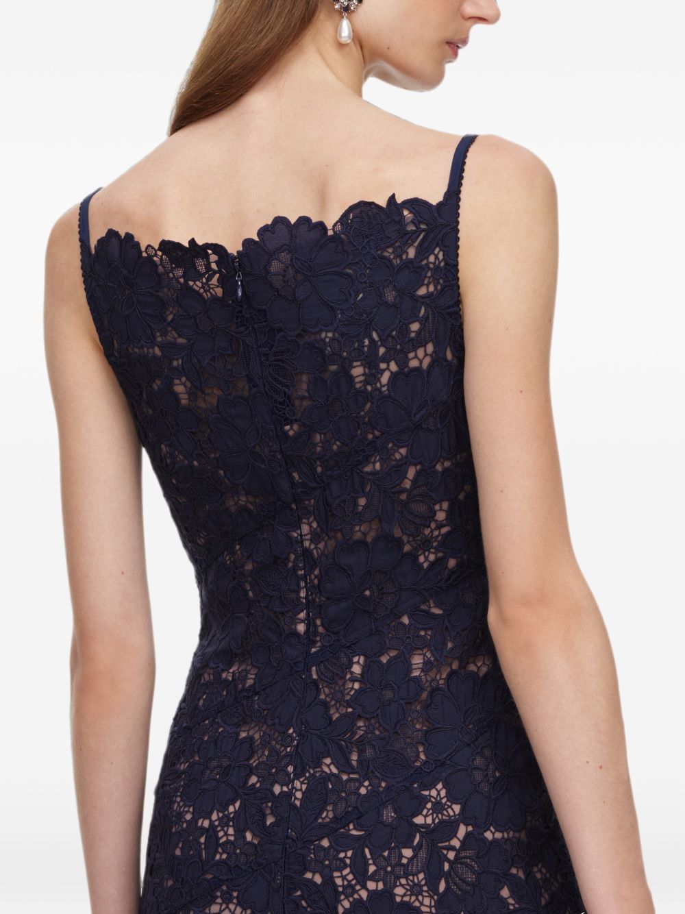 Abito Midi In Pizzo AW26043MN NAVY SELF-PORTRAIT 